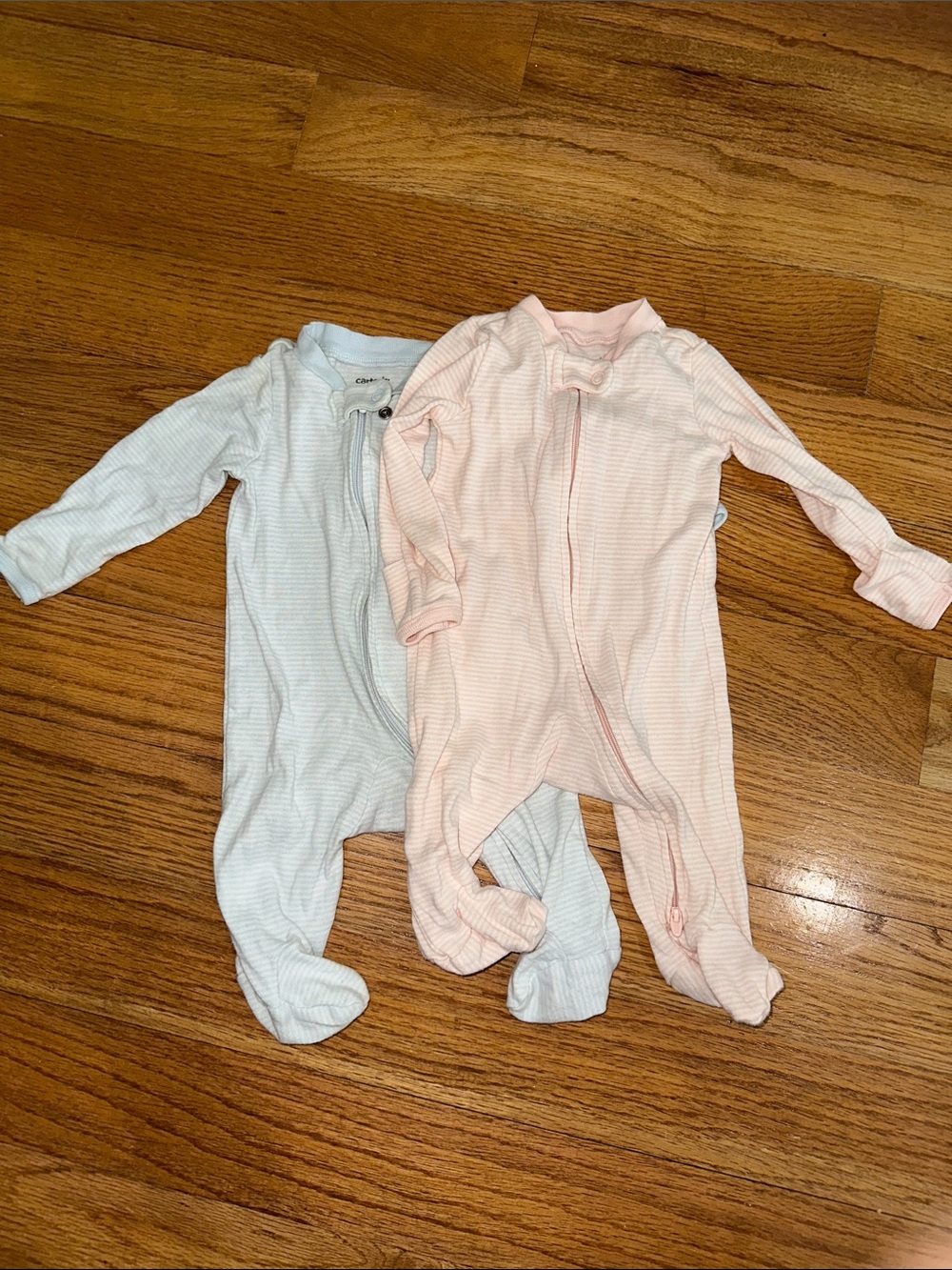 BG twin set! Carters 3M Footie PJs - Light Blue & Light Pink